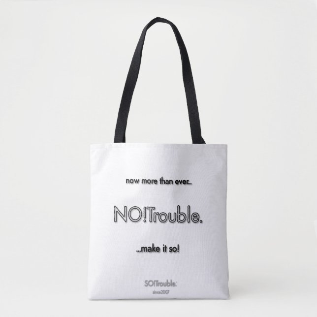 Tote Bag NON!Problème avec les lignes de balises noir sur b (Devant)