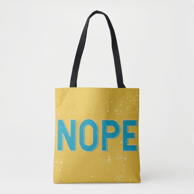 Tote Bag NOPE Typographie en noir et blanc (Devant)