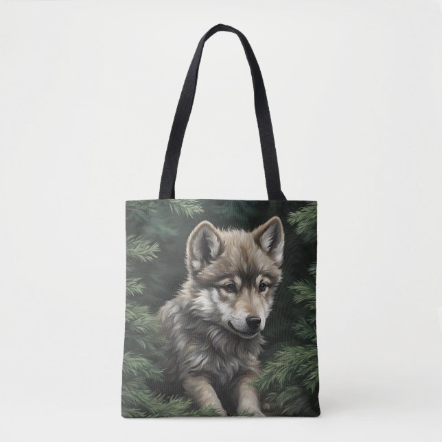 Tote Bag North Woods Wolf Cub Fourre-tout (Devant)
