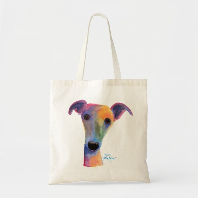 Tote Bag Nosey Dog ' Pansy ' by Shirley MacArthur (Devant)