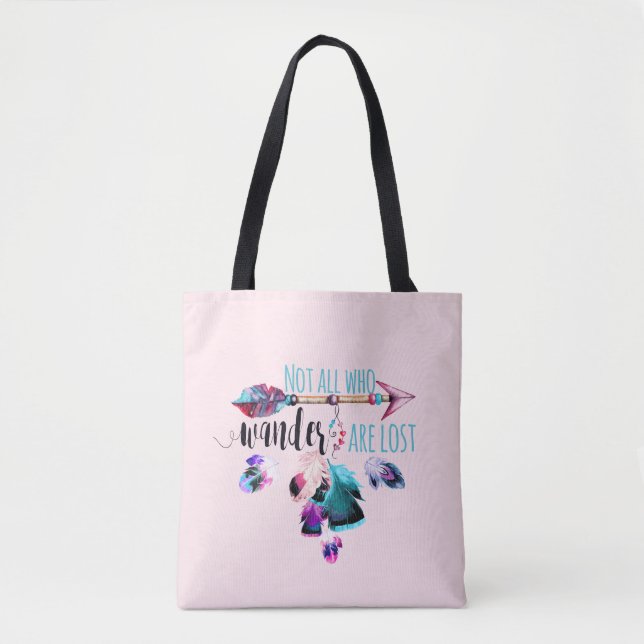 Tote Bag Not All Who Wander Are Lost Bohemian (Devant)