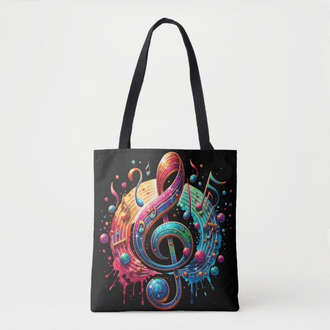 Tote Bag Note de musique Design exceptionnel Eye Catcher (Devant)