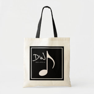 Tote Bag Note de musique graphique personnalisée en noir