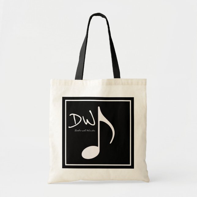 Tote Bag Note de musique graphique personnalisée en noir (Devant)