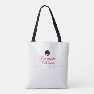 Tote Bag note musicale avec nom du professeur de musique