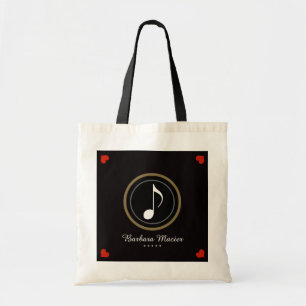 Tote Bag note musicale / musique d'amour personnalisée