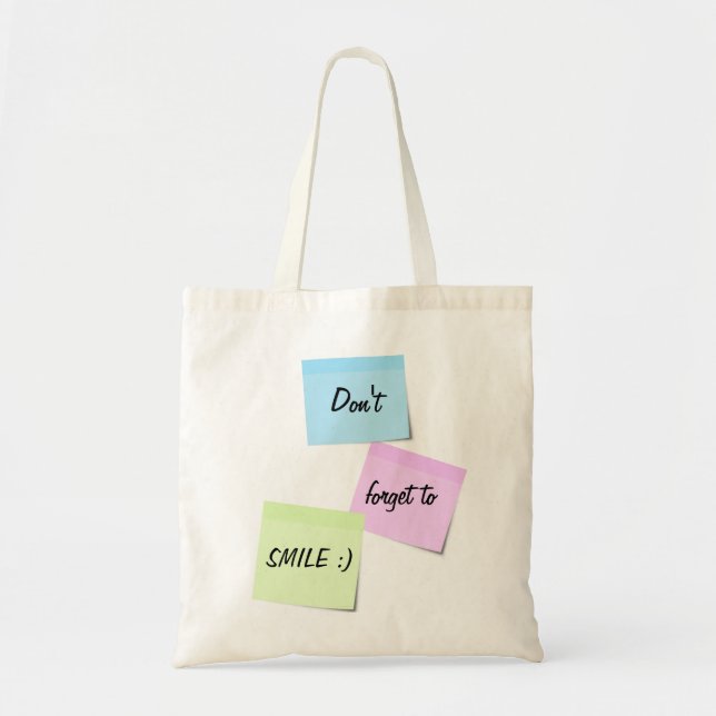 Tote Bag Notes collantes Couleurs pastel mignonnes Texte so (Devant)