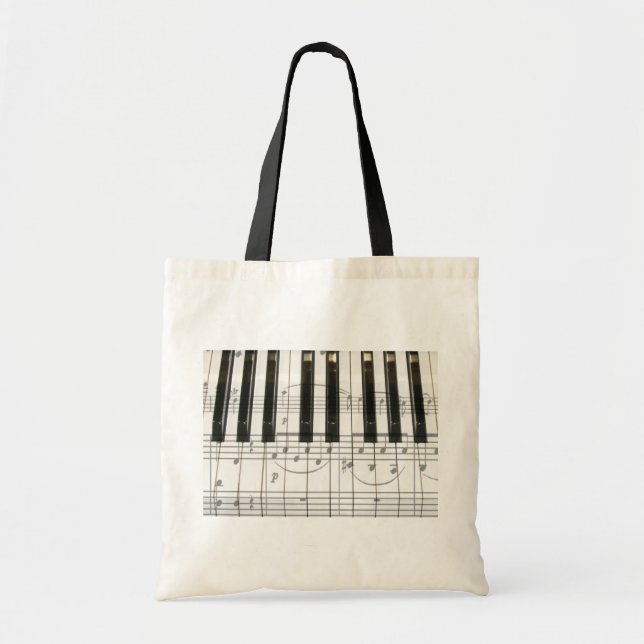 Tote Bag Notes de clavier et de musique de piano (Devant)