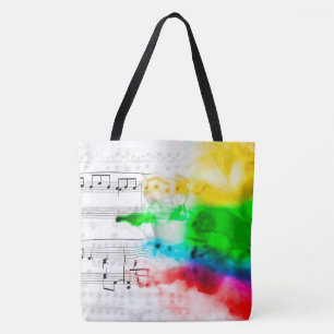 Tote Bag Notes de musique arc-en-ciel