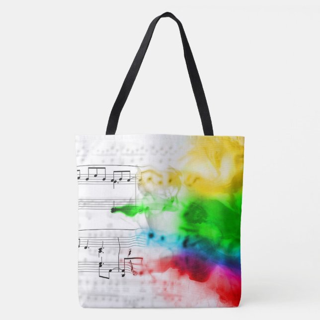 Tote Bag Notes de musique arc-en-ciel (Devant)