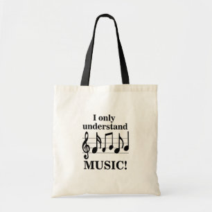 Tote Bag Notes de musique noir et blanc Musicien 