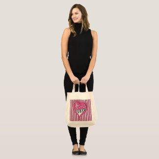 Tote Bag Notes de musique pour piano en rose, noir et blanc