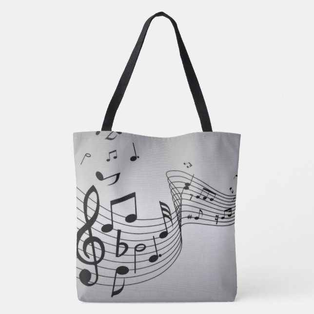 Tote Bag Notes de musique sur argent (Dos)