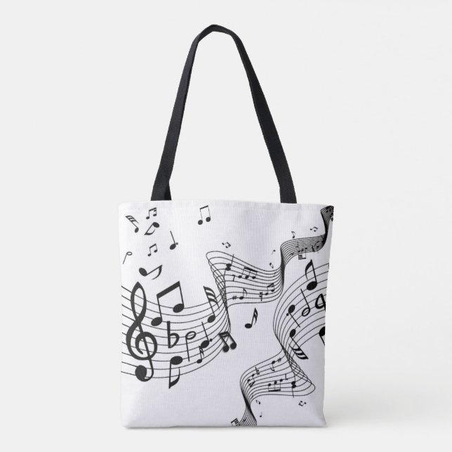 Tote Bag Notes de musique sur fond blanc (Dos)