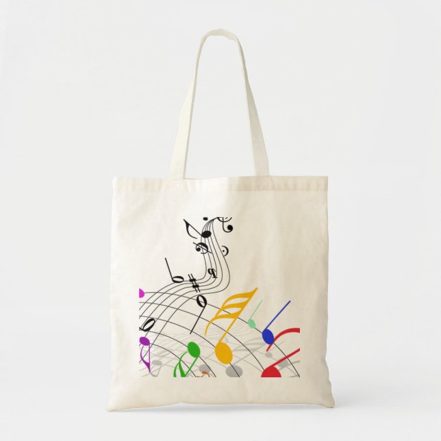 Tote Bag notes de musique sur une portée (Devant)
