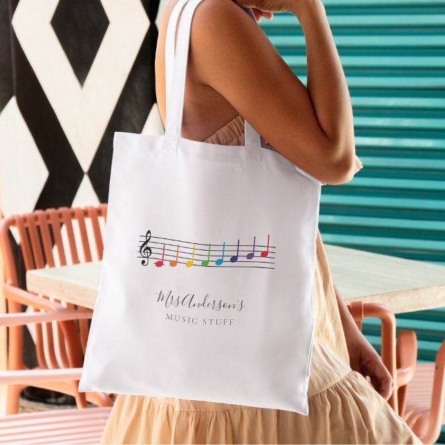 Tote Bag Notes musicales Appréciation de l'enseignant de mu (Créateur téléchargé)