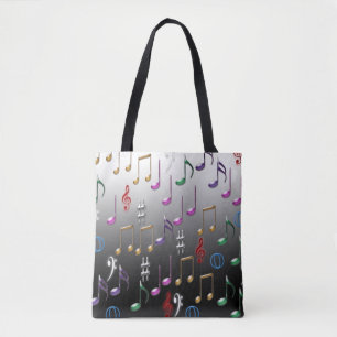 Tote Bag Notes musicales colorées