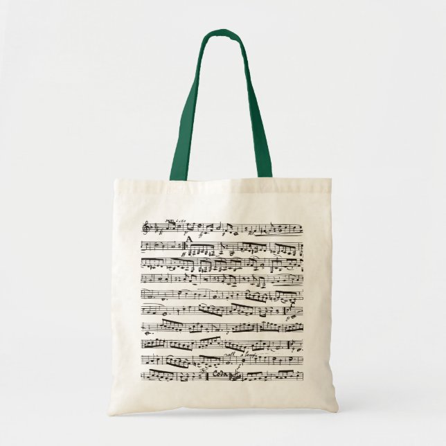 Tote Bag Notes musicales noires et blanches (Devant)