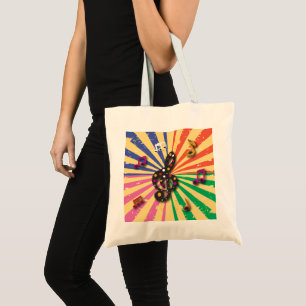 Tote Bag Notes musicales sur l'arrière - plan de Sunsplash