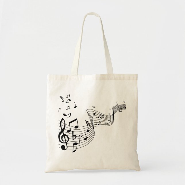 Tote Bag Notes musicales sur le blanc (Devant)