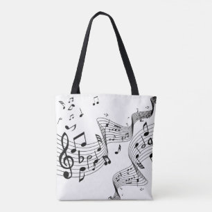 Tote Bag Notes musicales sur le blanc