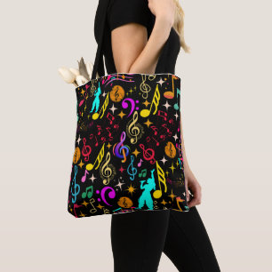 Tote Bag Notes musicales vibrantes motif