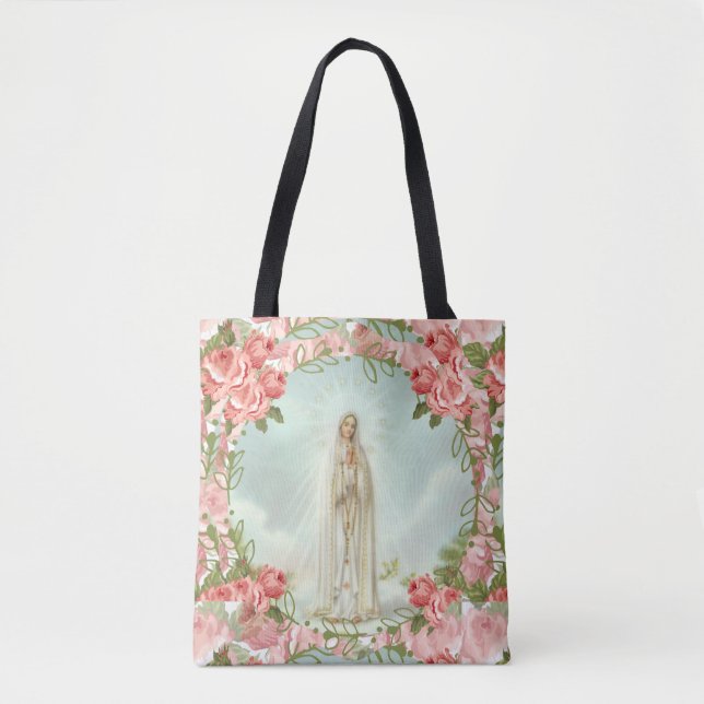Tote Bag Notre Madame des roses de Fatima w/Pink (Devant)