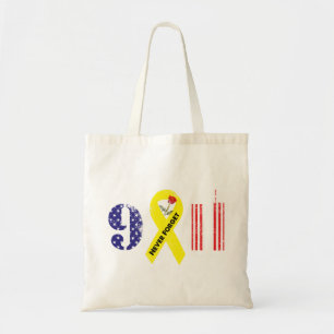 Tote Bag N'oubliez jamais 9 11 Ruban jaune
