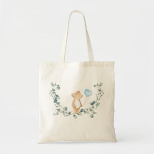 Tote Bag Nounours en peluche ballon bleu avec eucalyptus