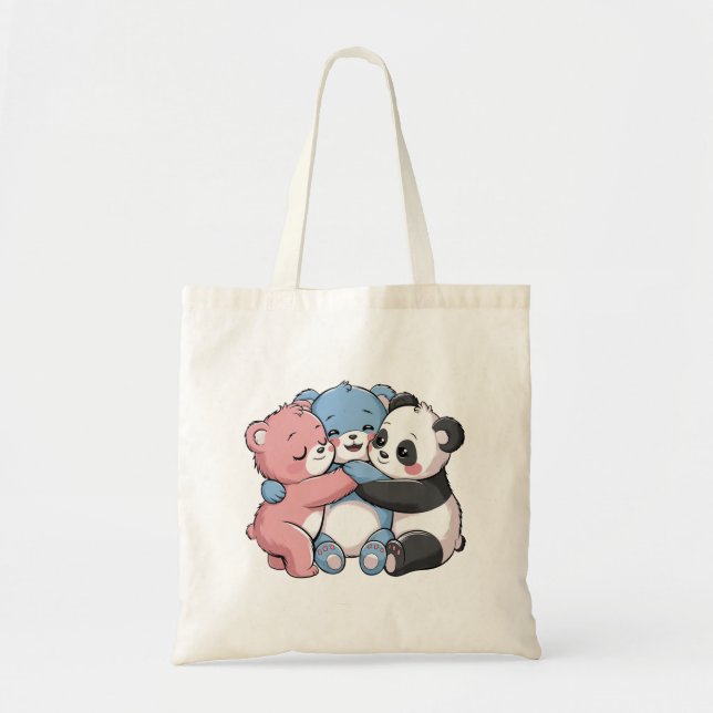 Tote Bag Nounours mignons avec Panda (Devant)