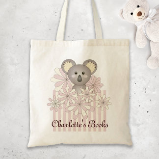 Tote Bag Nounours Rose Pastel Douce Ourson Koala Enfants