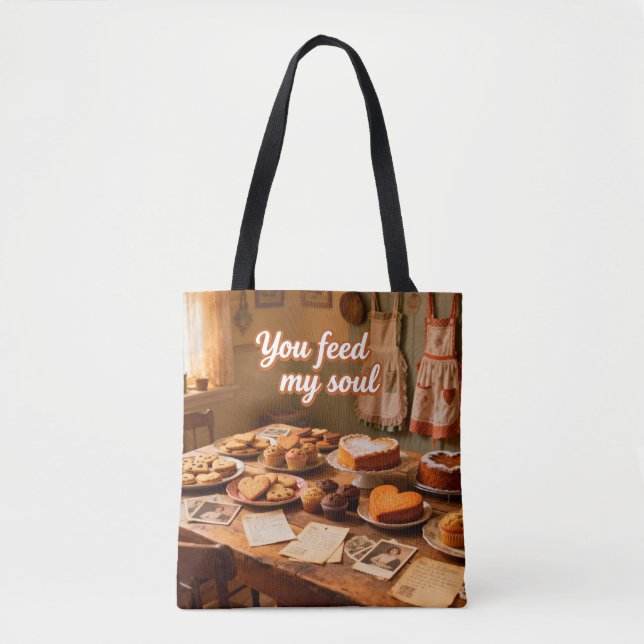 Tote Bag Nourris mon âme : Grand cabas de cuisine confortab (Devant)