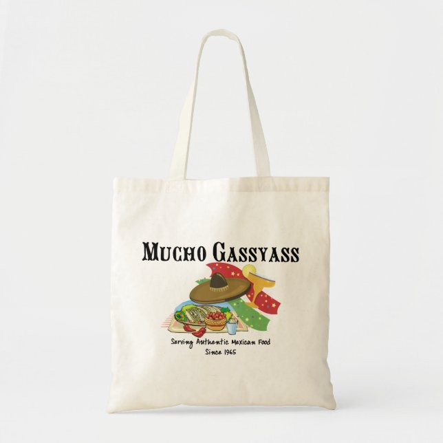 Tote Bag Nourriture de Mexicain de Mucho Gassyass (Devant)