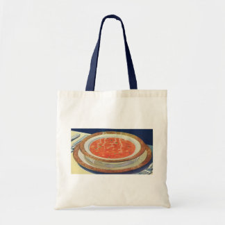 Tote Bag Nourriture vintage, bol chaud de soupe de tomates