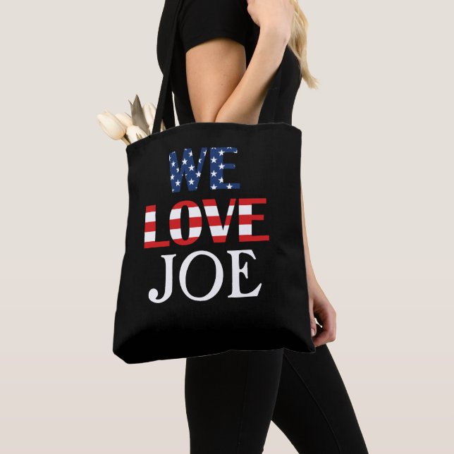 Tote Bag Nous aimons Joe, Drapeau Américain (De près)