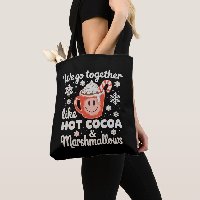 Tote Bag Nous allons ensemble comme des guimauves de cacao  (De près)