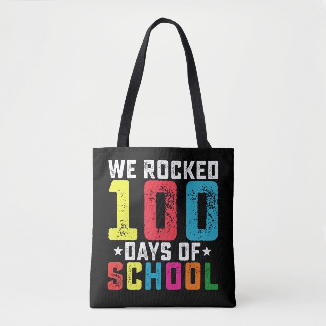 Tote Bag Nous avons fêté 100 jours d'école Enseignant Élève (Devant)