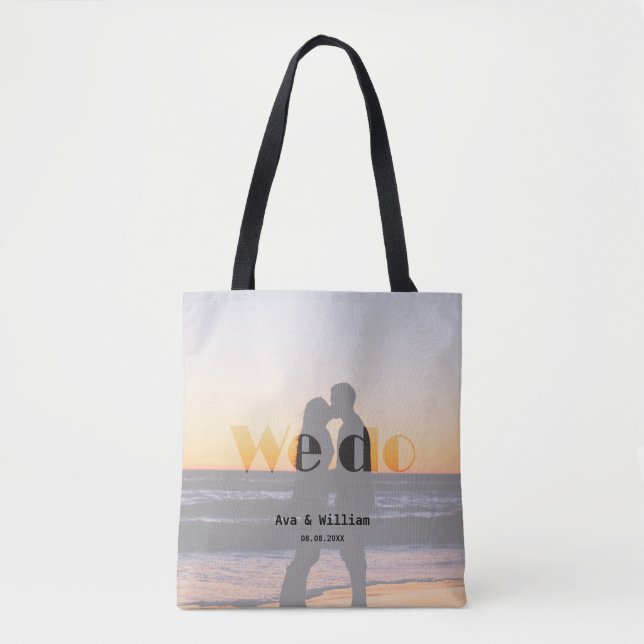 Tote Bag Nous le faisons - Romantique coucher de soleil mar (Devant)