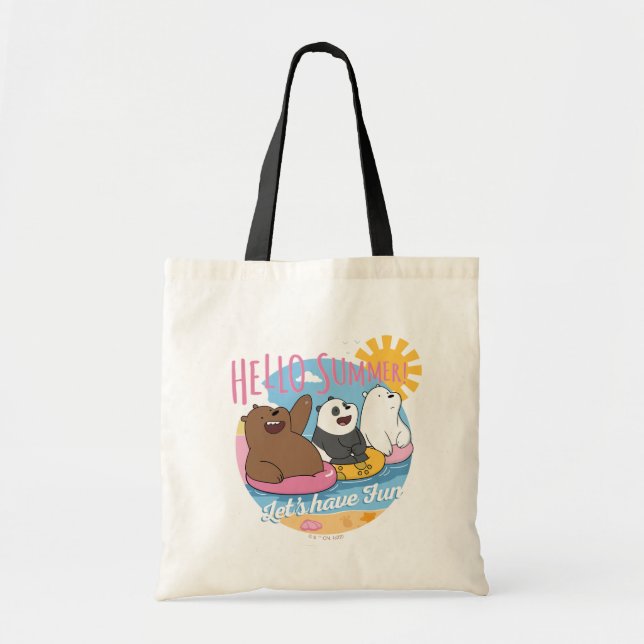 Tote Bag Nous Ours Nus - Bonjour été! Amusons-nous (Devant)