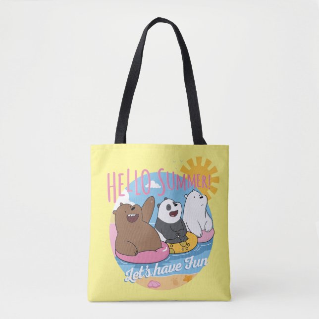 Tote Bag Nous Ours Nus - Bonjour été! Amusons-nous (Devant)