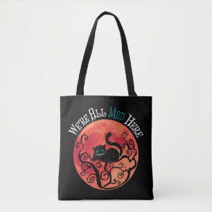 Tote Bag Nous sommes tous fous ici - Cheshire Cat Pleine lu