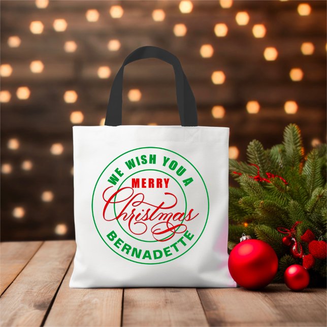 Tote Bag Nous Vous Souhaitons Un Joyeux Nom Personnalisé De (Créateur téléchargé)
