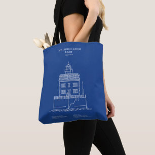 Tote Bag Nouveau phare London Ledge - Connecticut - AD