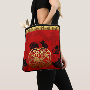 Tote Bag Nouvel an chinois du rat mou 2020 Zodiac Anniversa
