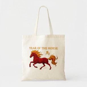Tote Bag Nouvel An chinois du zodiaque 2026 Cheval de Feu Y