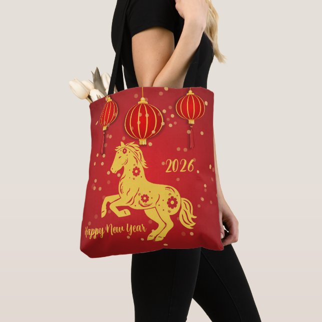 Tote Bag Nouvel An lunaire 2026 | Année du cheval (De près)