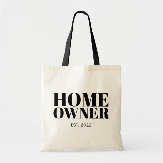 Tote Bag Nouvel établissement d'une nouvelle maison noire (Devant)
