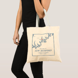 Tote Bag Nouvelle carte de Bedford MA Cadeau de mariage de