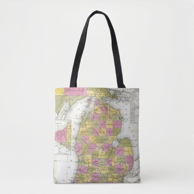 Tote Bag Nouvelle carte du Michigan 2 (Devant)