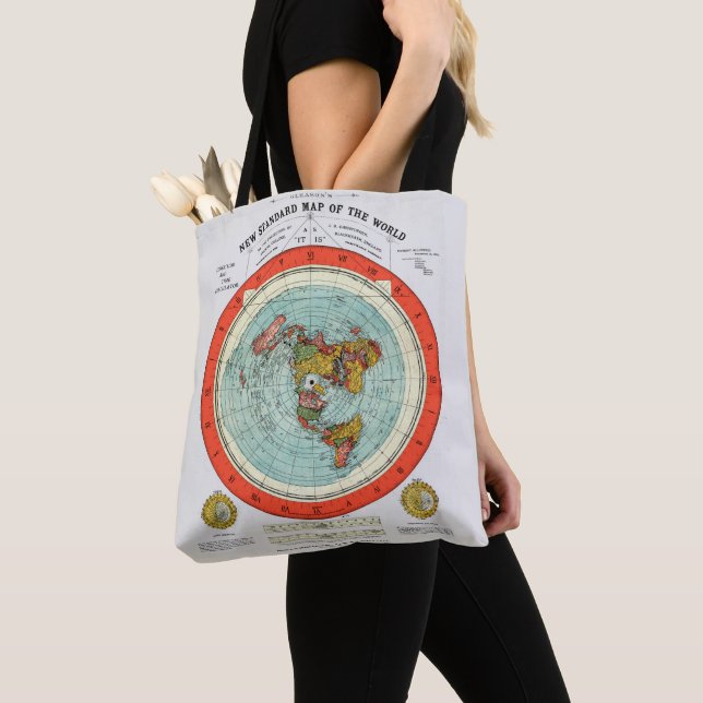 Tote Bag Nouvelle carte standard du monde Terre plate Terre (De près)